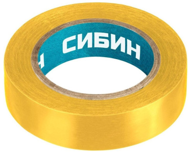 Изолента пвх "Сибин" 10мх15мм желтая 1235-5