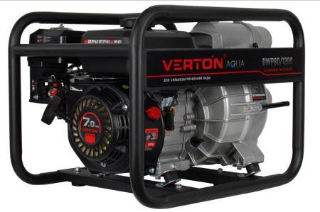 Мотопомпа "Verton" DWP 80/1200 грязевая (7л.с/212см3,80мм/3", 1200л/мин,72м3/ч,h8м/26,d30мм)