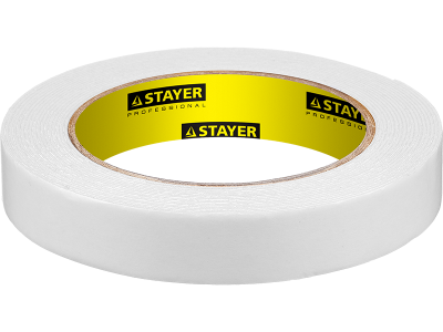 Лента "Stayer" двухсторонняя 19ммх5м 12231-19-05 белая Лента "Stayer" двухсторонняя 19ммх5м 12231-19-05 белая