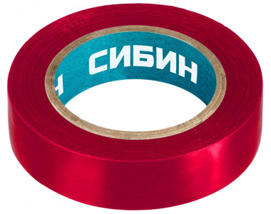 Изолента пвх "Сибин" красная 1235-3