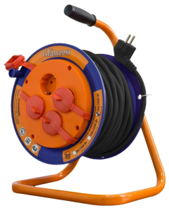 Удлинитель силовой на катушке GLANZEN 4 гн. КГ 3х2,5  арт. ЕВ-30-011