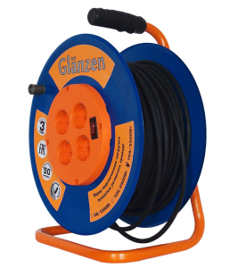 Удлинитель силовой на катушке GLANZEN 4 гн. КГ 3х1,5  арт. ЕВ-50-009