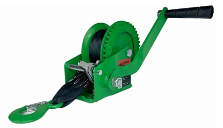 Лебедка ручная барабанная "HITCH" HW1100 1100кг лента 10м